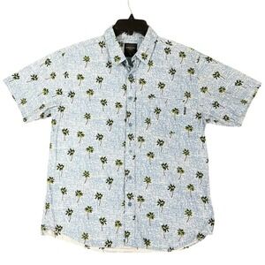 Hawks Bay Shirt Mens Extra Large Hawaiian Resort Palm Button-Front Camp Cabana